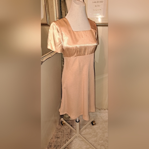 Donna Ricco New York Petite Short Sleeve Midi Semi Formal Dress Copper Pink sz 4 - Picture 6 of 11